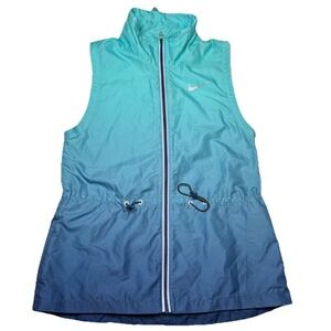 Nike Windrunner Vest Womens Small Blue Gradient Zip Lightweight Running